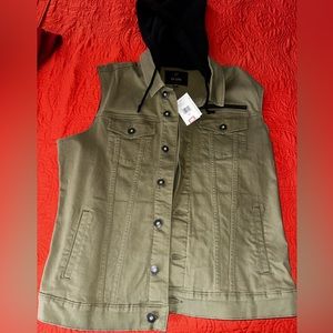 Guess Jean Vest Hoodie, size XXL, NWT
